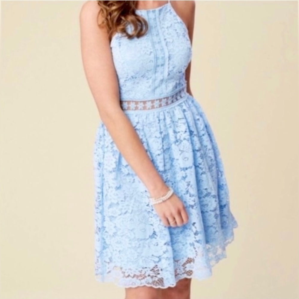 Altar’d State Light Blue Lace Key Hole Size Small Dress